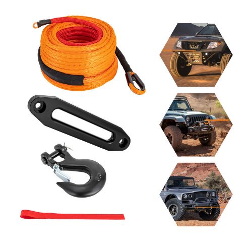 3/8" 100 FT Synthetic Winch Rope Winch Line Cable Rope with Winch Hook Fairleads, US $75.64, image 11