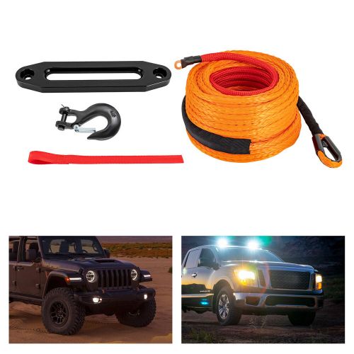 3/8" 100 FT Synthetic Winch Rope Winch Line Cable Rope with Winch Hook Fairleads, US $75.64, image 13