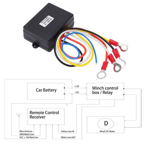 75ft Wireless Winch Remote Control Switch 434MHZ Receiver 12V 24V For SUV, US $13.46, image 11