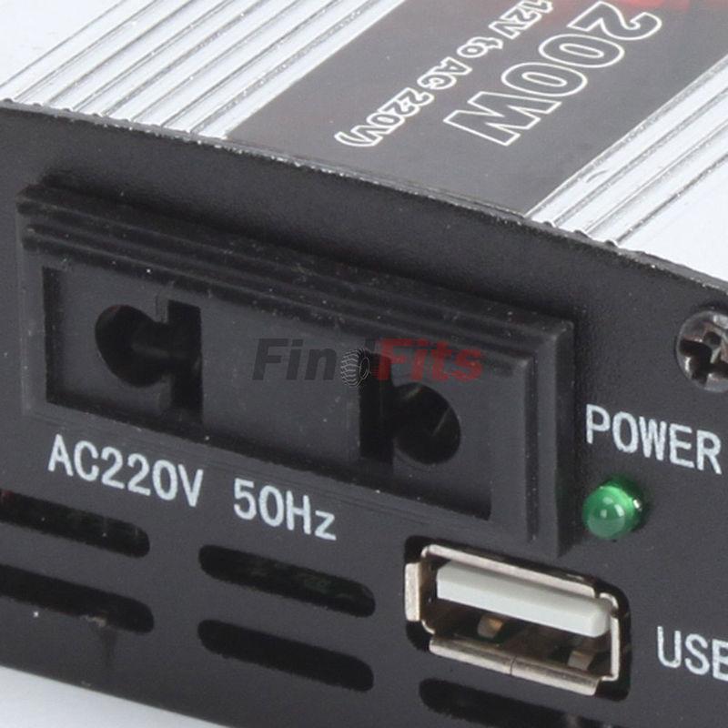 NEW 200W car Power inverter DC 12V TO AC 220V ac adapter USB charger , US $16.55, image 4