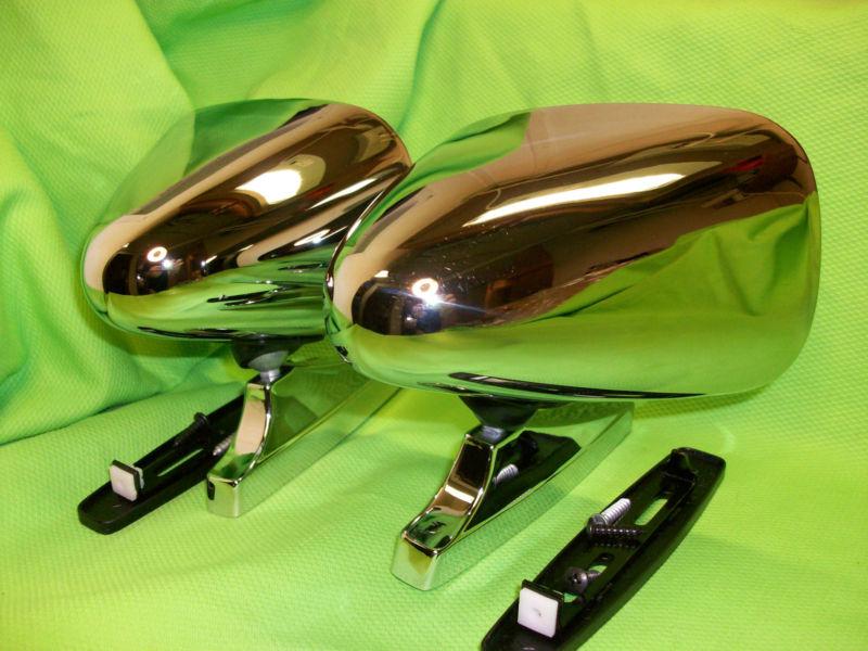 Vintage Classic Racing Sport Chrome Mirror Set HOT RAT ROD MOPAR FORD GM, US $39.95, image 2