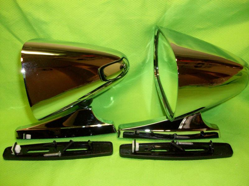Vintage Classic Racing Sport Chrome Mirror Set HOT RAT ROD MOPAR FORD GM, US $39.95, image 5