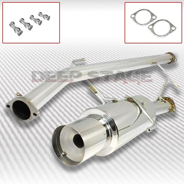 Stainless cat back exhaust 4.5" tip muffler 95-98 nissan 240sx s14 2.4l le/se
