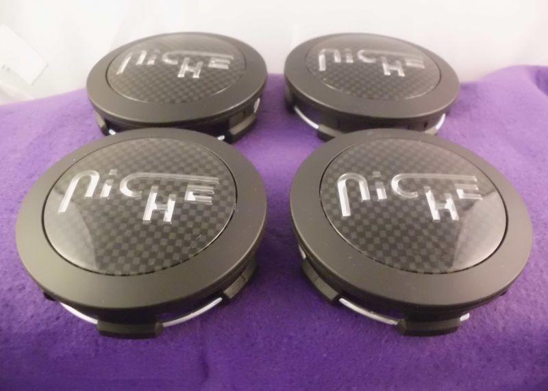 Niche black custom wheel center cap (set of 4) p/n # m-615bk04