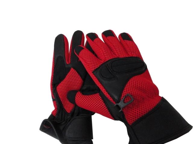 Xs size mens leather red mesh motorcycle biker short gloves new #1001