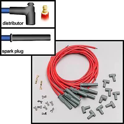 Msd spark plug wires spiral core 8.5mm red multi-angle boots universal v8 set