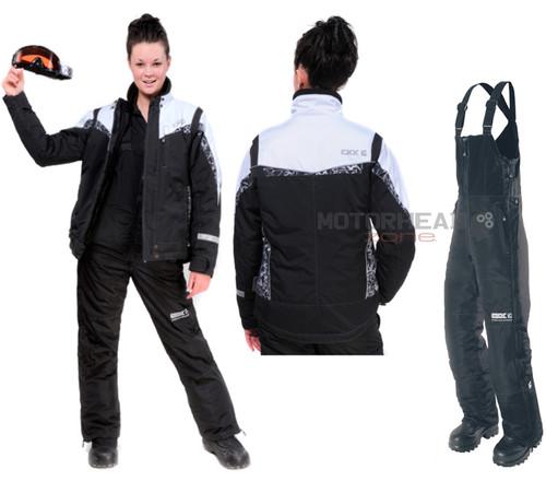 Snowmobile ckx bliss suit jacket & bibs women coat & pants medium black/white