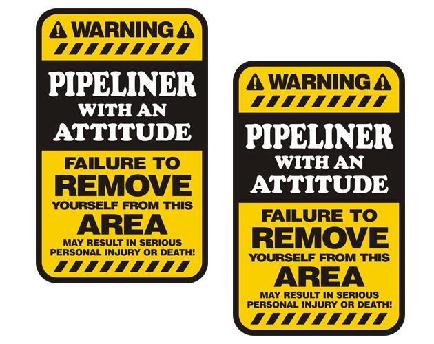 Sell Pipeliner Warning Yellow Decal SET 3"x1.8" Oil Rig Pipeline Hard