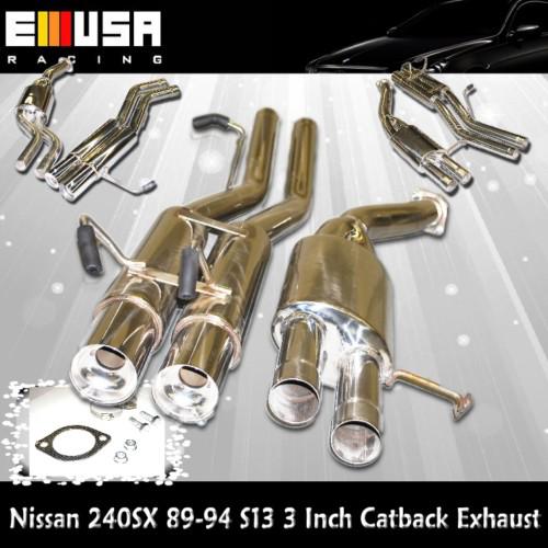 89-94 nissan sr20 ka24 240sx s13 3"id dual catback exhaust silvia exhaust