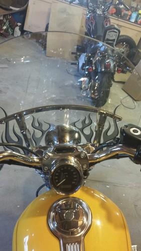 HARLEY SPORTSTER DYNA STANDARD HEIGHT QUICK RELEASE WINDSHIELD FLAMES DETACHABLE, US $225.00, image 5