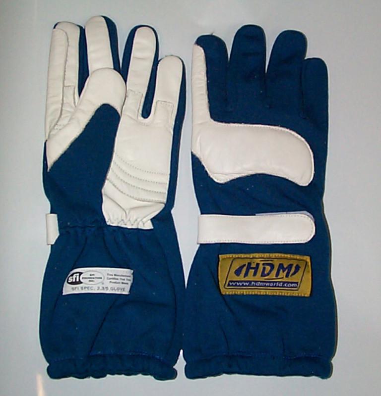 New nomex leather racing driving gloves sfi rated 3.3/5 blue adult medium