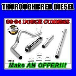 Magnaflow 17958 stainless pro series 4" cat back exhaust 03-04 dodge cummins 5.9