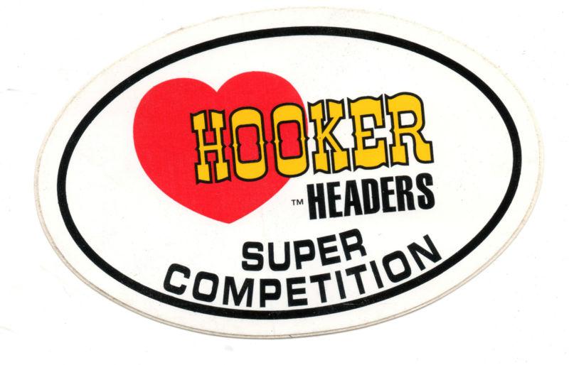 Hooker headers racing decal 4 1/2 in. oval, original not a repro