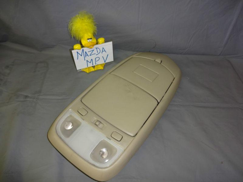 00 01 02 03 mazda mpv dome light lamp bin overhead lamp with console tan oem