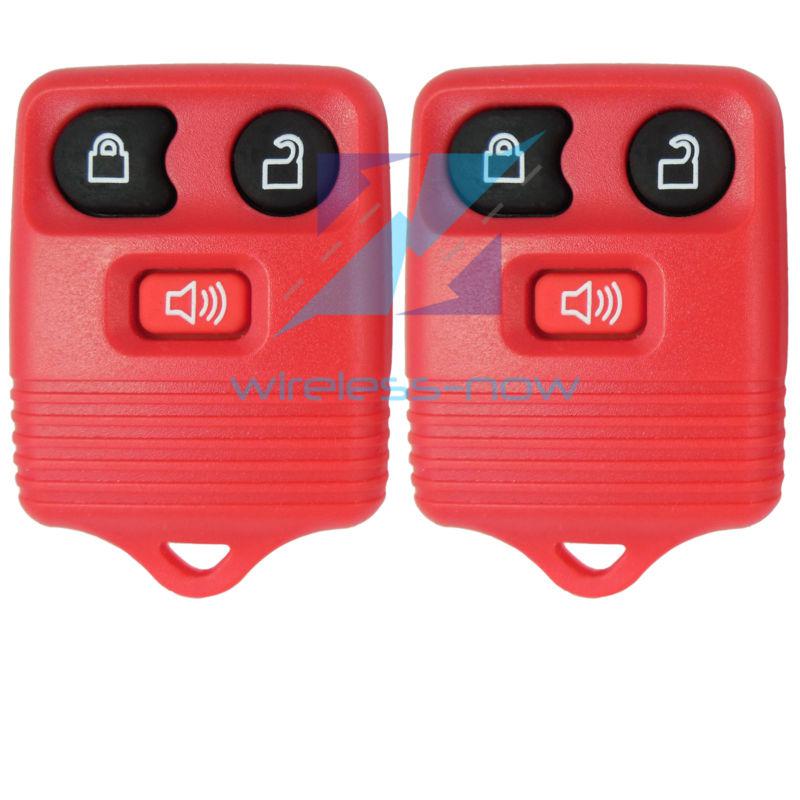 2 new red replacement remote keyless entry key fob transmitter clicker pod  