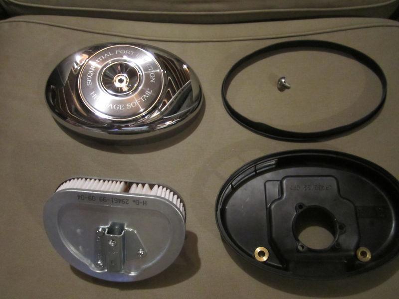 HARLEY AIR FILTER AND  CHROME AIR FILTER COVER, US $49.00, image 1