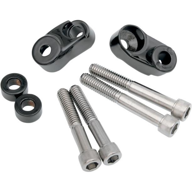 Black short turn signal mounts relocaters for harley dyna sportster fxr