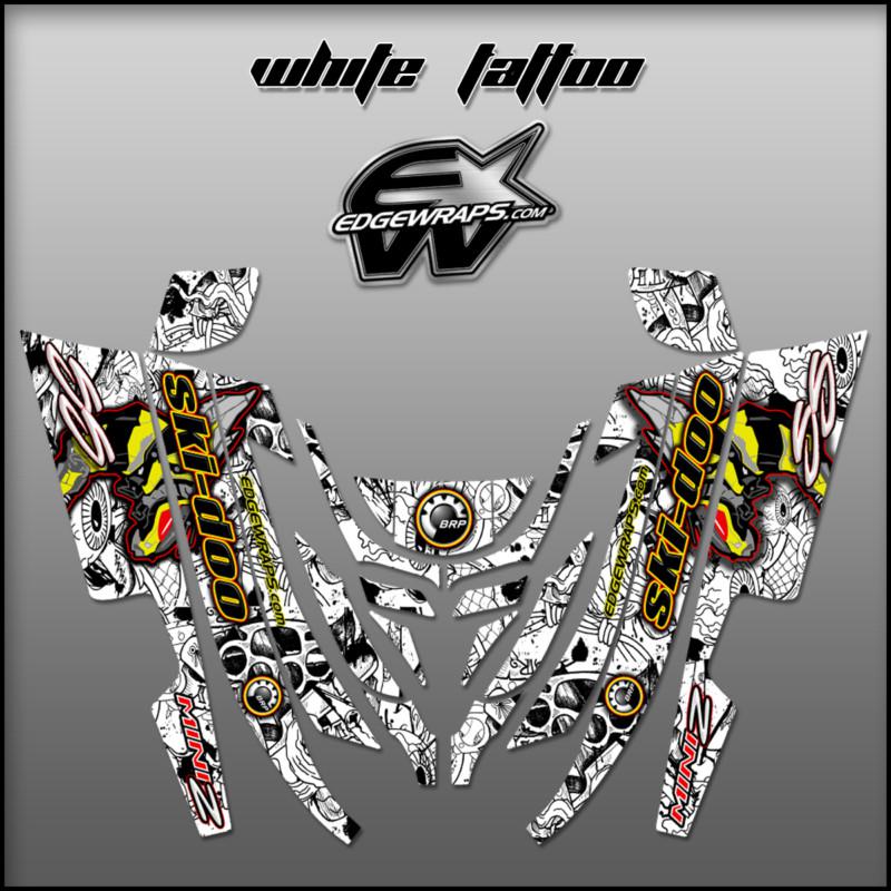 Ski doo mini z, 98-02 custom graphics kit -  white tattoo