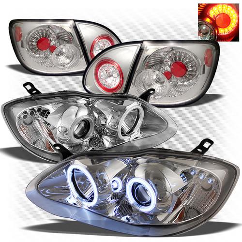 03-08 corolla ccfl halo projector headlights + philips-led perform tail lights