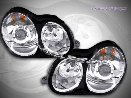 2001-2005 mercedes benz w203 c-class projector headlights chrome