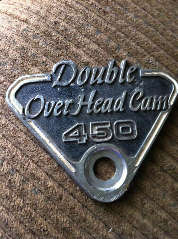 Oem honda double over head cam 450 emblem *broken tabs*