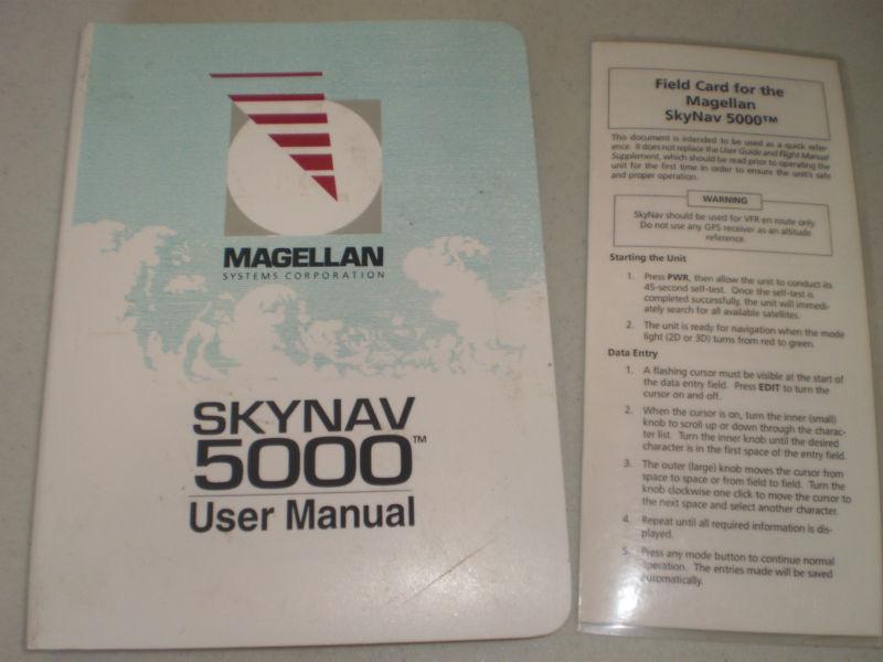 Skynav 5000 user manual user guide and flight pilot's manual supplement