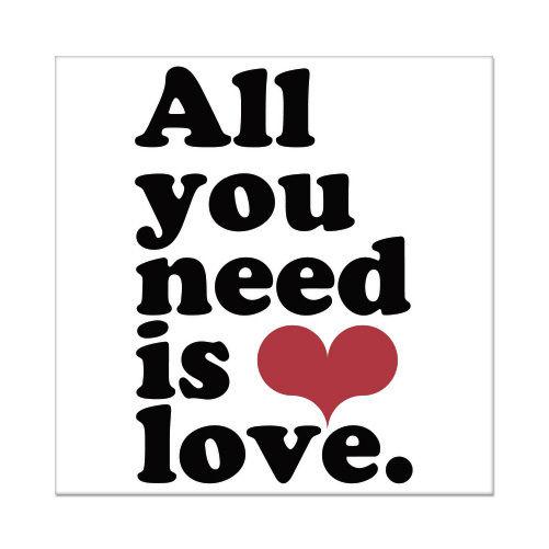 All you need is love the beatles car bumper sticker decal 5" x 4"