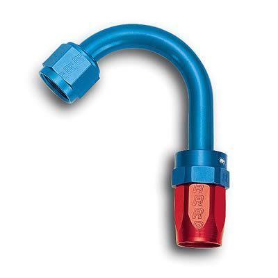 Russell full flow hose end -16 an swivel female threads 150 degree 613390
