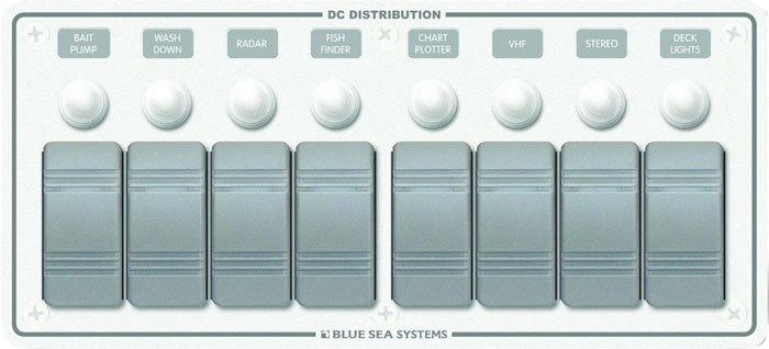 Blue sea panel h20 cb 12vdc 8 pos h 8271