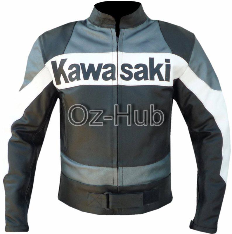 Kawasaki new  motorbike orignal leather jacket ce approved armor all sizes