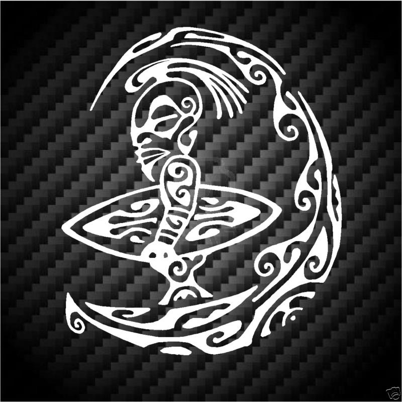 Tiki surf board tattoo style black obey jdm race drift car illest decal sticker