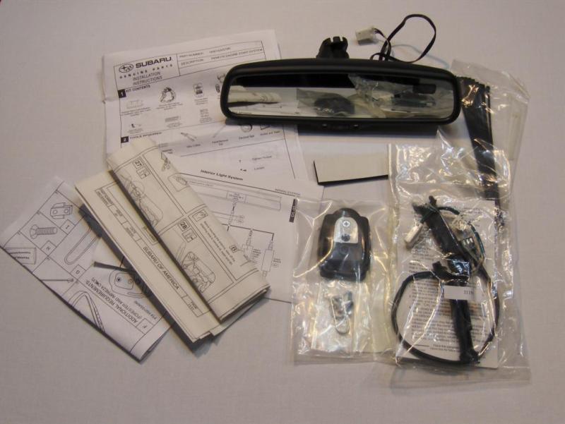 Subaru rear view mirror w/ wiring harness & extras - h505sag200