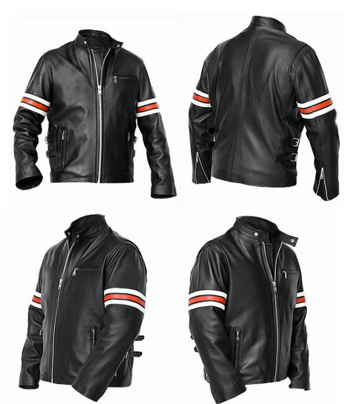 Sell BLACK Men Leather Jacket Motorbike Jacket Motorcycle Jacket Racing