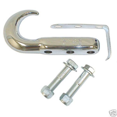 Tow hook, chrome, rugged ridge, 1 pair