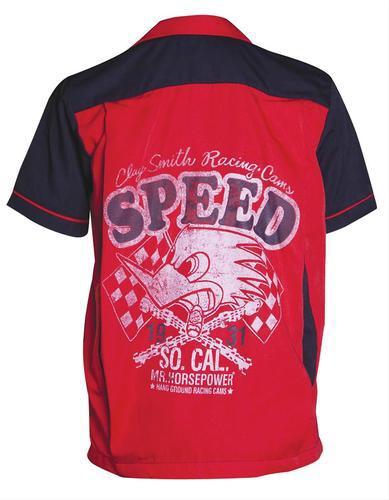 Ghh work shirt button down cotton red/black clay smith cams logo men's 2x-lg ea