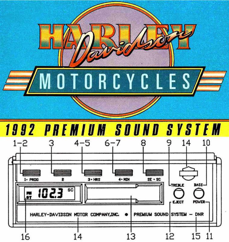 1992 harley-davidson premium sound system manual -flhtc-flhtcu-fltcu-harley