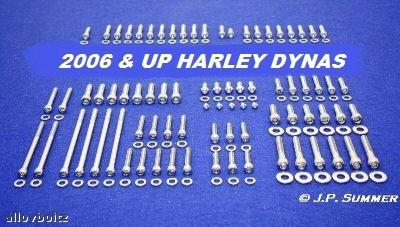 2006-2013 harley dyna polished stainless engine/ transmission bolt set kit