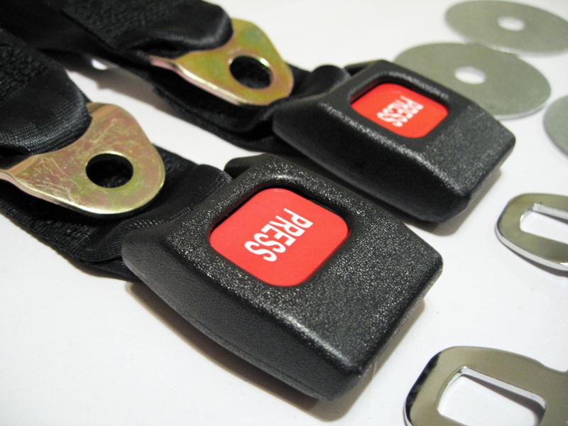 NEW UNIVERSAL BLACK SEAT BELTS MUSCLECAR HOTROD RESTOMOD CLASSIC VINTAGE KIT, US $59.95, image 2