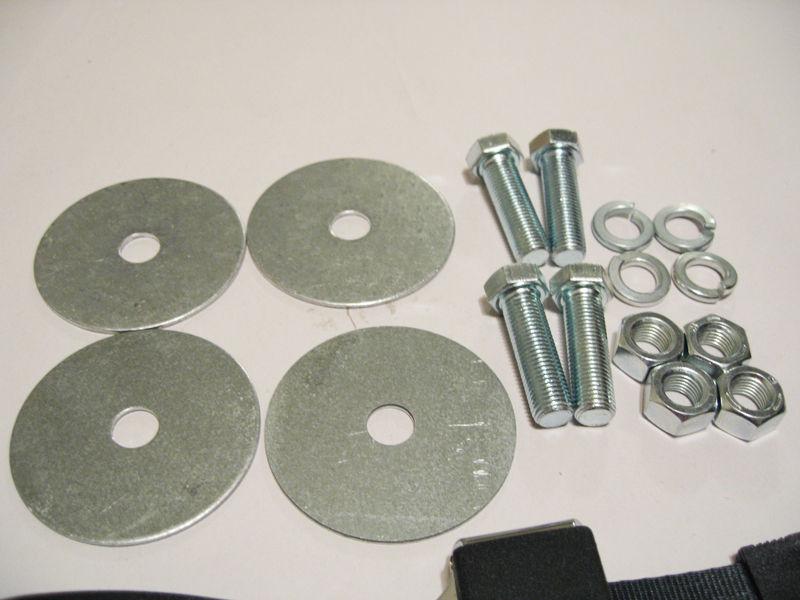 NEW UNIVERSAL BLACK SEAT BELTS MUSCLECAR HOTROD RESTOMOD CLASSIC VINTAGE KIT, US $59.95, image 4