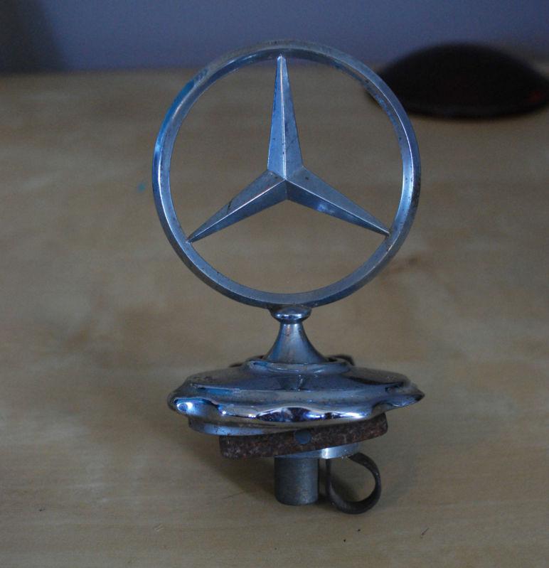 Rare mercedes benz hood star hood ornament flower base ponton