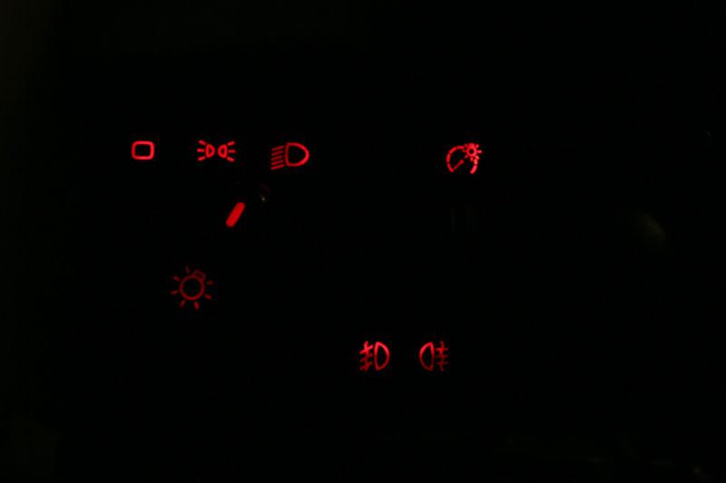 Vw jetta golf vento mk3 2 fog light euro headlight switch - red illumination