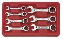 Gearwrench 9507d 7 piece sae stubby combination ratcheting wrench