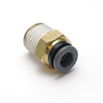 Ridetech fitting air line compression straight male 1/4" npt to 1/4" brass ea