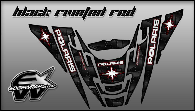 Polaris edge 02-10 rmk xc pro-x custom graphics -  black riveted red