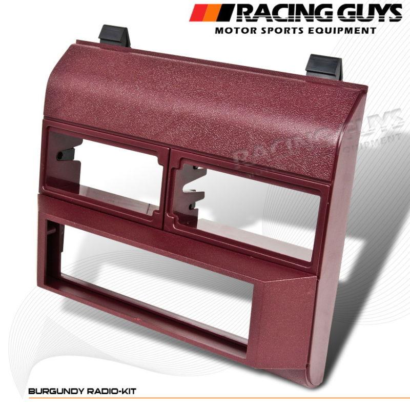 88-94 gmc c/k pickup dash kit radio bezel headunit trim new 1 din red burgundy