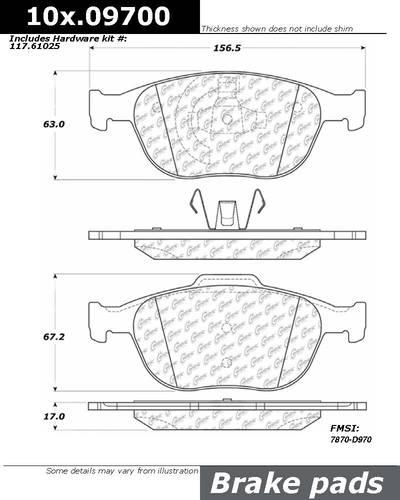 Centric 106.09700 brake pad or shoe, front