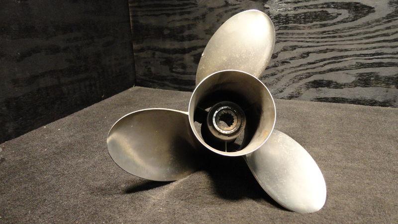 Used mercury mirage left hand propeller 14.75x21-15 spline ss outboard boat prop