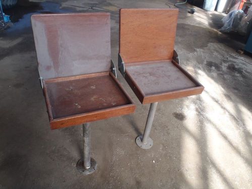 Old school mahogany folding pedestal seats