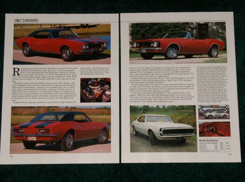 ★★1967 chevy camaro spec sheet 67 rs z28 z-28 327 ss 396 350 230 250 302 l35 l78