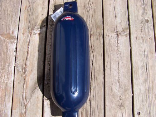 Navy blue boat fender bumper 6.5" x  23" vinyl docking  ribbed new boater sports
